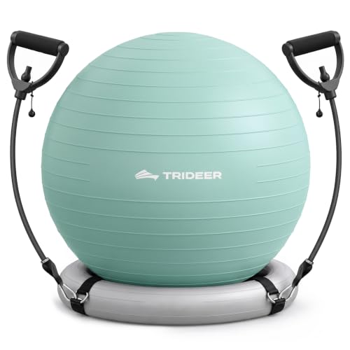 Trideer Exercise Ball Chair – Yoga Ball Chair for Office, Pregnancy & Home - color: Mint Green, size: L(23-26inches/58-65cm)