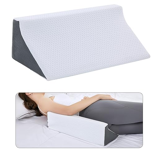 Wedge Pillow for Side Sleepers, Body Positioning Support - color: Gray White