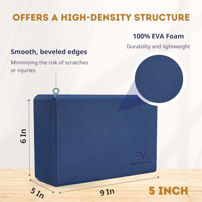Everyday Yoga Premium Foam Block, 3in/4in/5in Thick, Multi Colors, 1 Block - color: Black, size: 5 Inch Thick