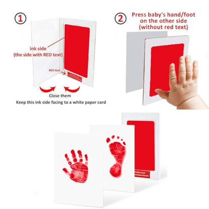 Large Inkless Hand and Footprint Kit, Baby Keepsake, 2-Pack - color: Red and Pink