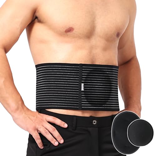 Pauline Umbilical Hernia Belt with 2x Compression Pads, Abdominal Support Binder for Men & Women Belly Hernia Surgery - size: Small-Medium