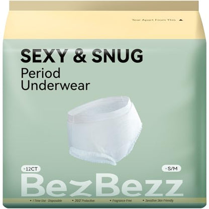 Disposable Period Underwear Overnight Leakproof, Unscented S/M,12CT - size: Small/Medium, style: Pack of 2