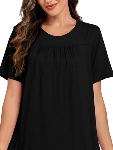 Hospital Gowns for Women Open Back with Snaps - color: Black, size: Small