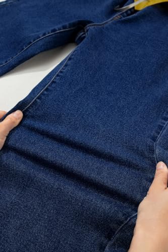 BLENCOT Maternity Jeans Over Belly Straight Leg High Waist Pregnancy Pant - color: Sail Blue, size: Medium