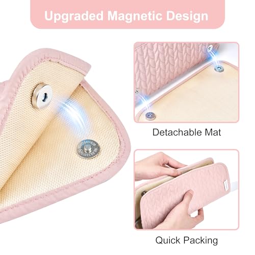 KarSyon Hair Tools Travel Bag with Hot Tool Mat 2 in 1 Organizer Bags - color: Pink