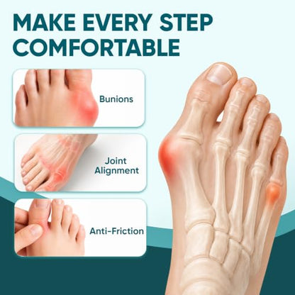 TEAWOO Pre-Cut Kinesiology Tape for Bunion, 40PCS Bunion Corrector Tape
