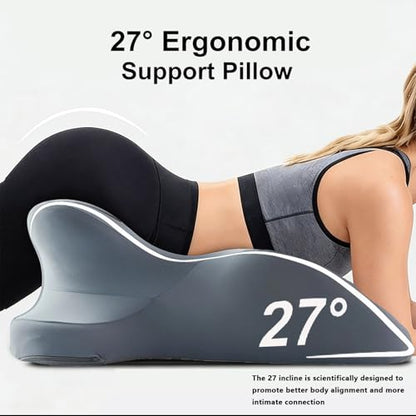 RSN Ergonomic Foam Wedge Pillow, 27° Angled Support for Neck and Waist, Multi-Position Support Pillow (Green) - color: Green