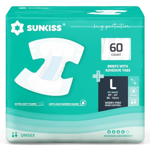 SUNKISS TrustPlus Adult Diapers with Tabs, Unisex, Large, 60 Count - size: Large (Pack of 60)