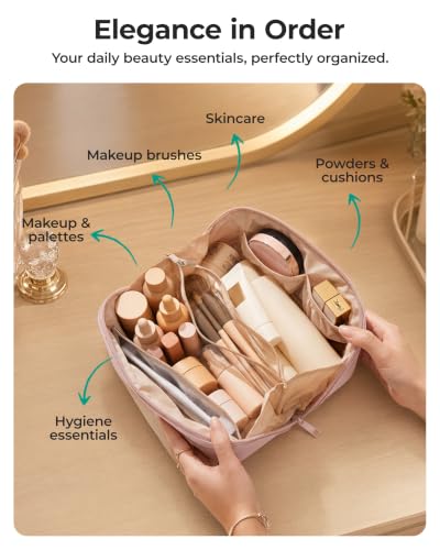 BAGSMART Versatile Makeup Bag, Water-Resistant Travel Toiletry Organizer - color: Lavender Purple