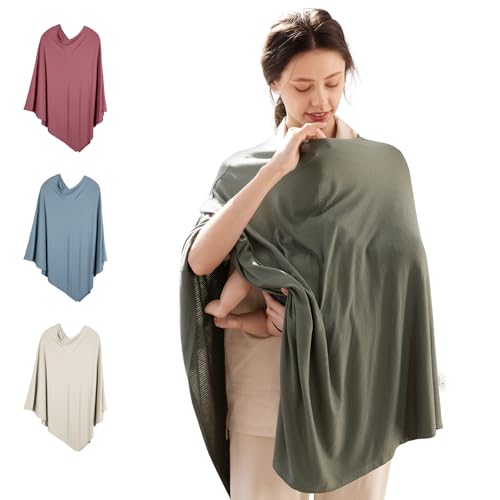 BubblePanda Rayon Made from Bamboo Nursing Cover for Baby Breastfeeding - color: Olive Drab