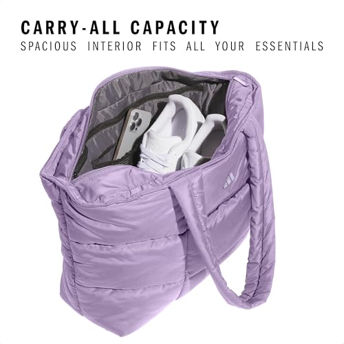 adidas Quilted Puffer Tote Bag - color: Powder Plum Purple/3