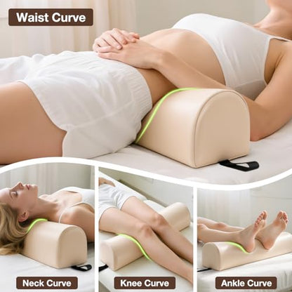3/4 Round Knee Bolster for Massage Table, 26x6x6 in Massage Pillow for Legs - color: 3/4 Round - Beige