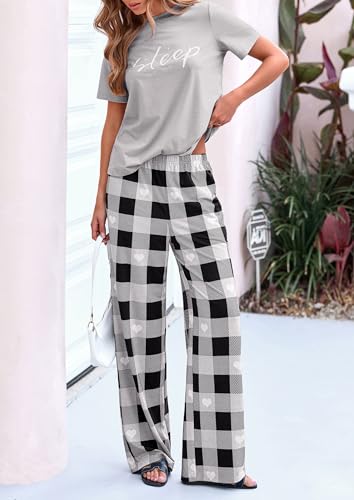 PRETTYGARDEN Pajamas for Women 2 Piece Lounge Set - color: Grey, size: Medium