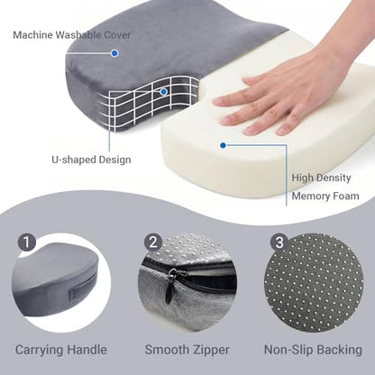 Office Chair Cushion, Memory Foam Seat Cushion for Tailbone Pain, Grey - color: Grey