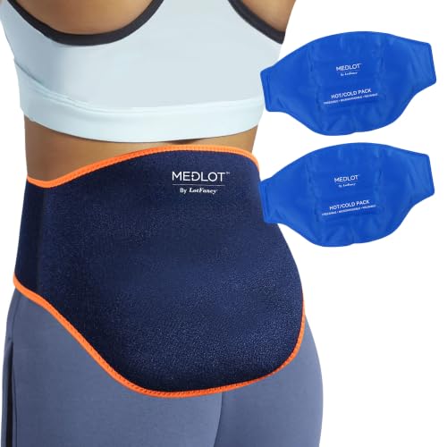 LotFancy Ice Pack Wrap for Lower Back Pain, 2 Gel Packs, Hot Cold Therapy