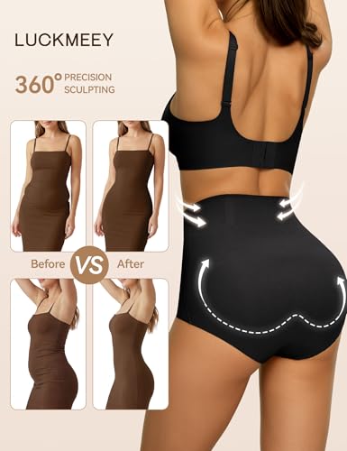LUCKMEEY Tummy Control Shapewear Underwear, Seamless Comfy Shaping Briefs - color: Briefs Black, size: Small