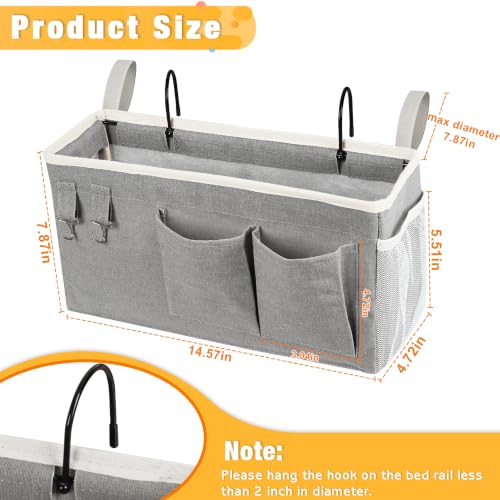 Lilithye Bedside Caddy, Bedside Storage Bag Hanging Organizer for Bunk Bed - color: 1pc New Grey