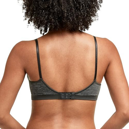 Hanes Women's Wireless T-Shirt Bra, Comfy Support Lightweight Lounge Bra, Convertible Straps - color: Gravel Grey Heather, size: Medium