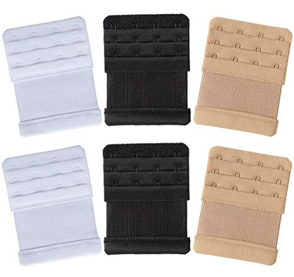 Women's Bra Extenders 4 Hook / 3 Hook / 5 Hook / 2 Hook Soft Comfortable Stretchy Bra Extension Strap - color: 6 Pieces, 4 Hook 3/4 Inch Spacing