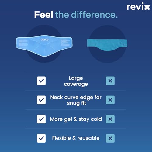 REVIX Neck Ice Pack Wrap – Reusable Hot Cold Gel Pack for Neck and Shoulder - style: Neck Blue-1 Pack
