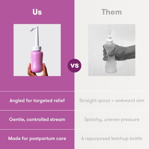 Frida Mom Upside Down Peri Bottle for Postpartum Care, Portable Bidet - color: Pink