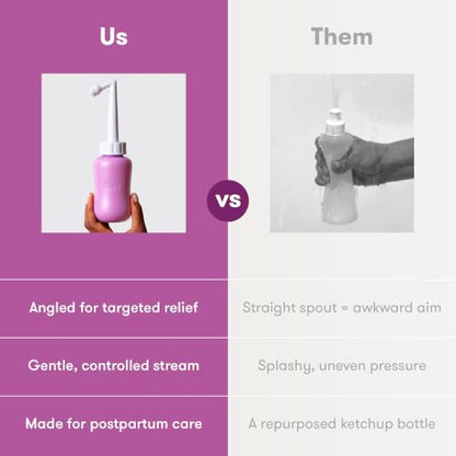 Frida Mom Upside Down Peri Bottle for Postpartum Care, Portable Bidet - color: Pink