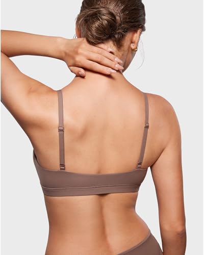 INLYRIC Women's Scoop Bralette No Padding - color: Brown Purple, size: X-Large