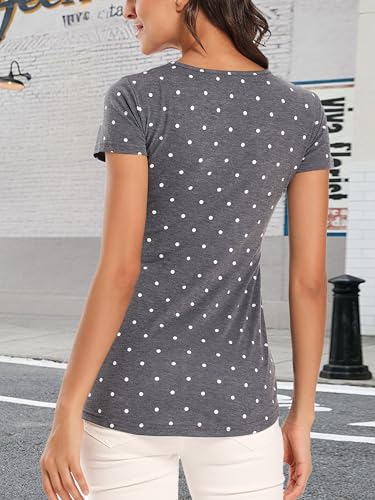 Glampunch Maternity Tops, Front Pleat Peplum Tunic Top Pregnancy Shirts - color: A6 Flower45, size: Medium