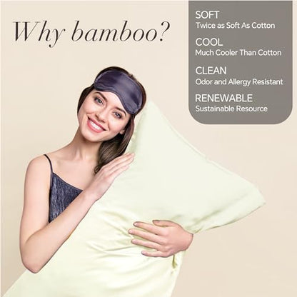 BEDELITE Cooling Pillow Cases Queen 2Pcs, Rayon Made from Bamboo, Cream - color: Cream, size: 2 Pack Queen（20"X 30"）