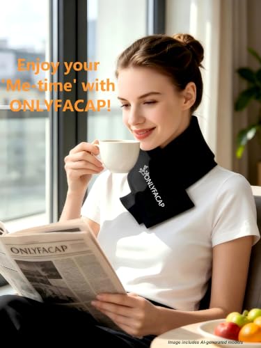 Flexible Neck Ice Pack Wrap,Gel Cold Therapy for Pain Relief - color: Black