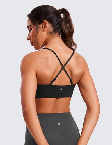 CRZ YOGA Butterluxe V Neck Sports Bras - color: Black, size: Large