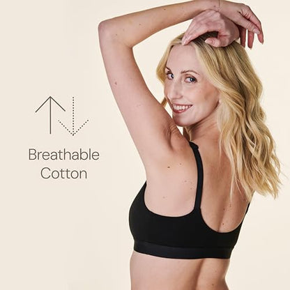 Bravado Designs Women's Cotton Pullover Maternity & Nursing Wireless Full Coverage Bra - color: Black, size: XX-Large