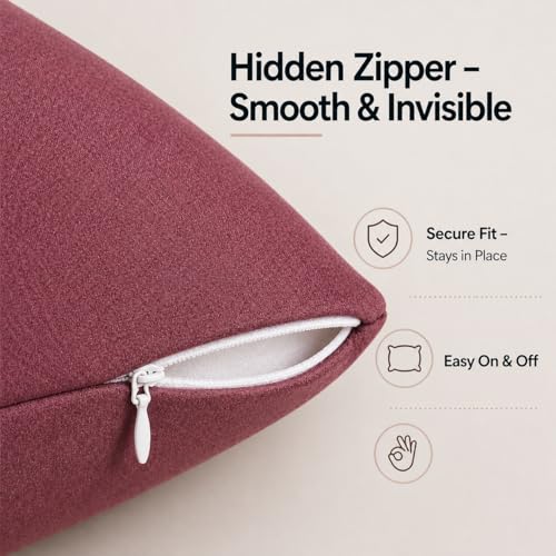 EVOLIVE Body Pillow Cover 21"x54", Microfiber, Hidden Zipper (Wine) - color: Wine