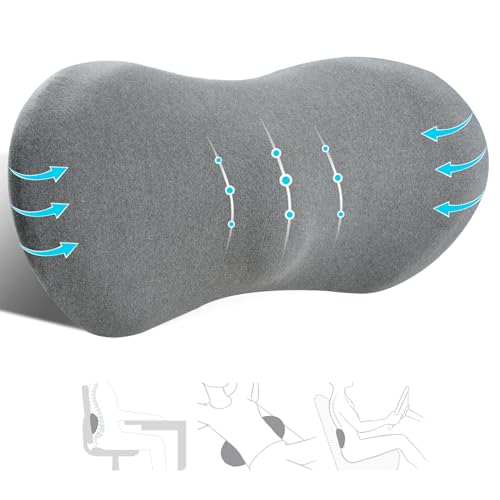 kasney Lumbar Support Pillow for Office Chair, Dark Gray - color: Dark Gray