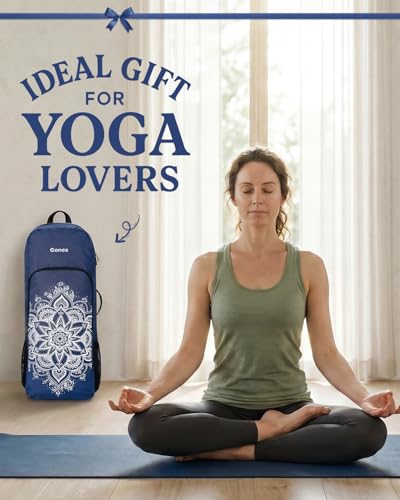 Gonex Yoga Mat Bag Convertible Backpack Blocks Carrier with Wet Pocket - color: Blue