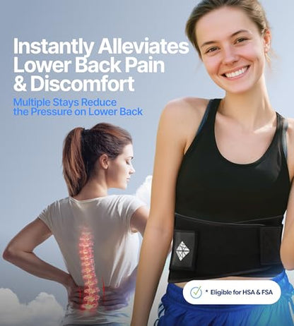 Ultra Thin Adjustable Back Brace for Men & Women, XL - color: Black, size: X-Large
