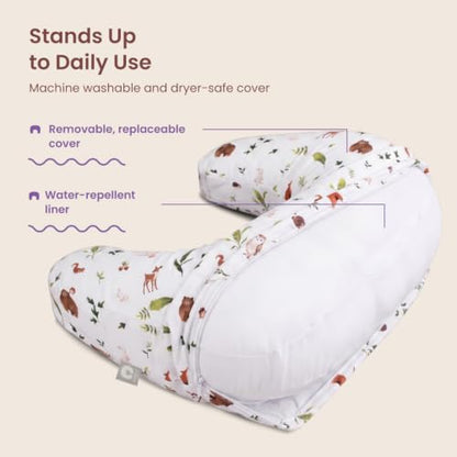 Boppy Nursing Pillow, Safe Ergonomic Breastfeeding & Baby Feeding Support - color: Neutral Plants and Animals