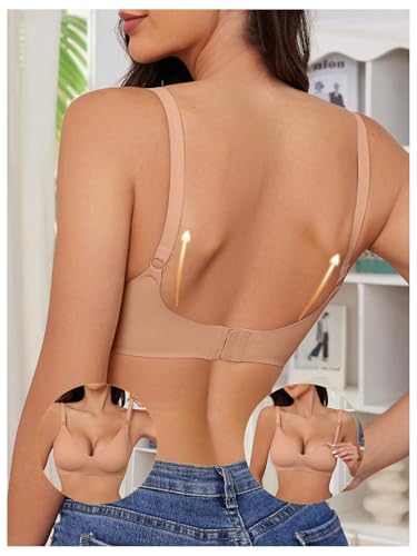 OYOANGLE Women's Maternity Nursing Bra Wireless Push Up Breastfeeding Bras - color: Coffee Brown, size: Medium