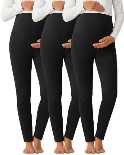 3 Pack Women's Maternity Pants Home Lounge Pajamas - color: Black, Black, Black, size: Medium