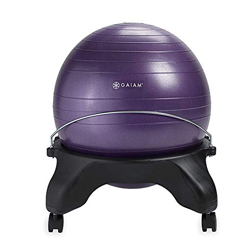 Gaiam Classic Backless Balance Ball Chair, Purple - color: Purple, style: Backless