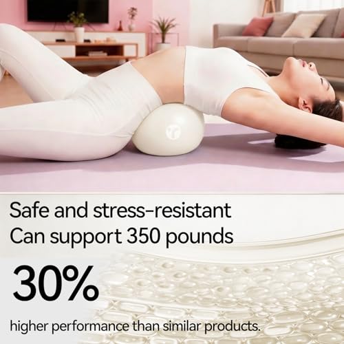 Mini Pilates Ball with Pump, Anti-Burst Yoga Ball - color: White