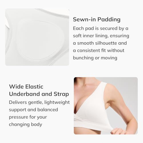 netdraw Padded Bamboo Viscose Nursing Sleep Bra - color: Off-white, size: XX-Large