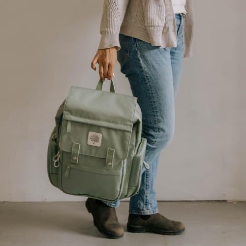 Parker Baby Co. Diaper Bag Backpack with Changing Pad - Sage - color: Sage Green