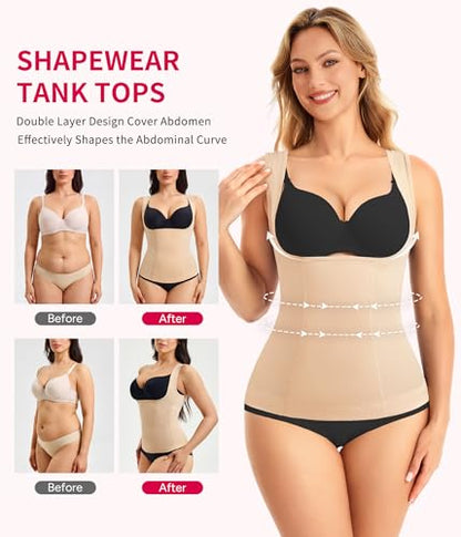 Gotoly Women's Waist Cincher Tummy Control Shapewear Compression Vest - color: Beige, size: 3X-Large