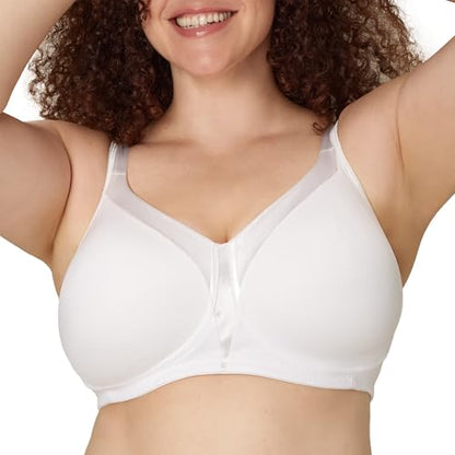 Playtex Women's Wireless Bra, 18 Hour Plus-Size T-Shirt Bras Available, Smoothing, Full Coverage, 4803, Single or 2-Pack - color: White, size: 38B