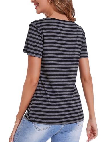Sosolism Women's Maternity Nursing Tops for Breastfeeding Summer S-XXL - color: 1-stripes, size: Medium