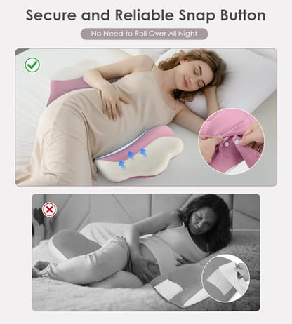 DONAMA Pillow for Sleeping Memory Foam Pregnancy Pillow for Side Sleepers - color: Pink White