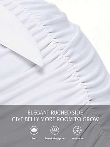 Glampunch Maternity Shirts Short & Long Sleeve Wrap Maternity Tops - color: 04-white, size: X-Large