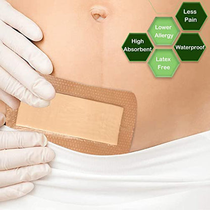 NeuHeils Silicone Foam Dressing with Border 4 x 8 Inch, 5 Pack Latex Free - size: 4''x8'' (Pack of 5)