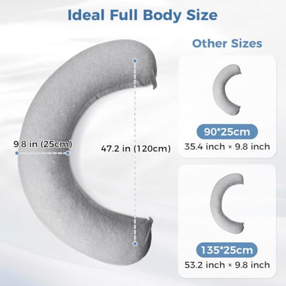 SweetSlubr Body Pillow, Memory Foam Pregnancy Pillow Leg Pillow 47.2x9.8in - size: 47.2’’ x 9.8’’